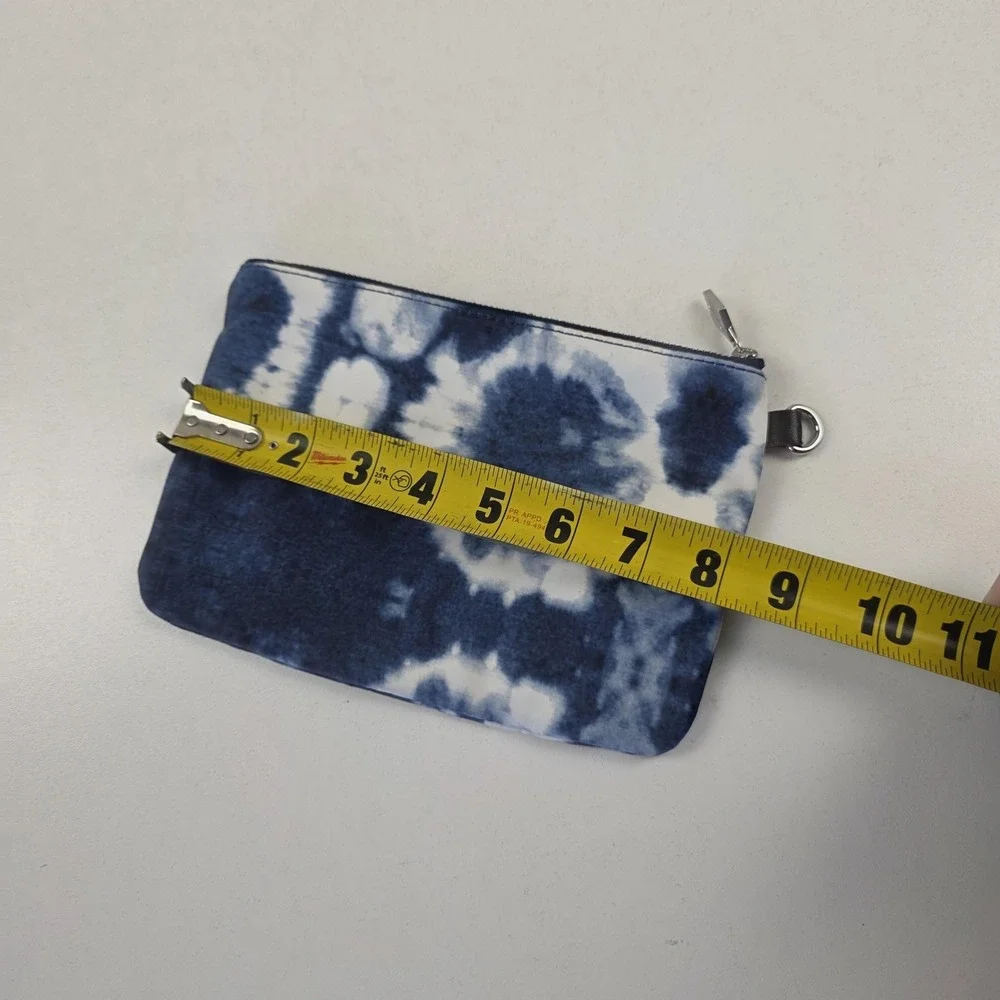 MZ Wallace Clutch Bag Womens Small Blue Nylon Tie Dye Zip Cosmetic Travel Pouch